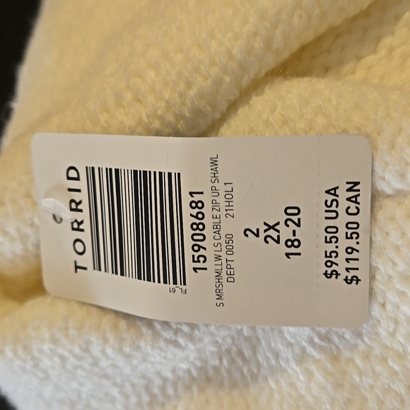 Torrid chunky cable knit zip up sweater - Picture 4 of 4